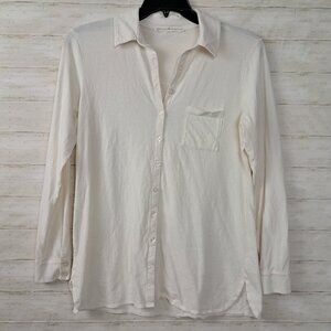 Peruvian Connection Knit Button Front Top Ivory